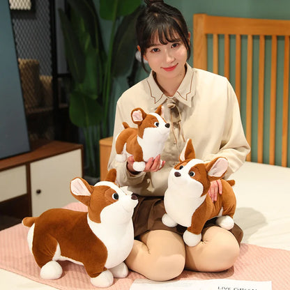 Kawaii Corgi Plush Doll - Soft Stuffed Puppy Toy Room Decor and Gift, 3 Sizes Corgi