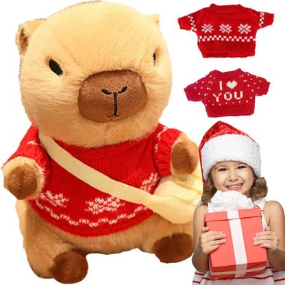 DIY Cute Capybara Plush with Clothes & Bag Stuffed Animal Toy Capybara Stuffed Plushies Gifts for Boys Girls