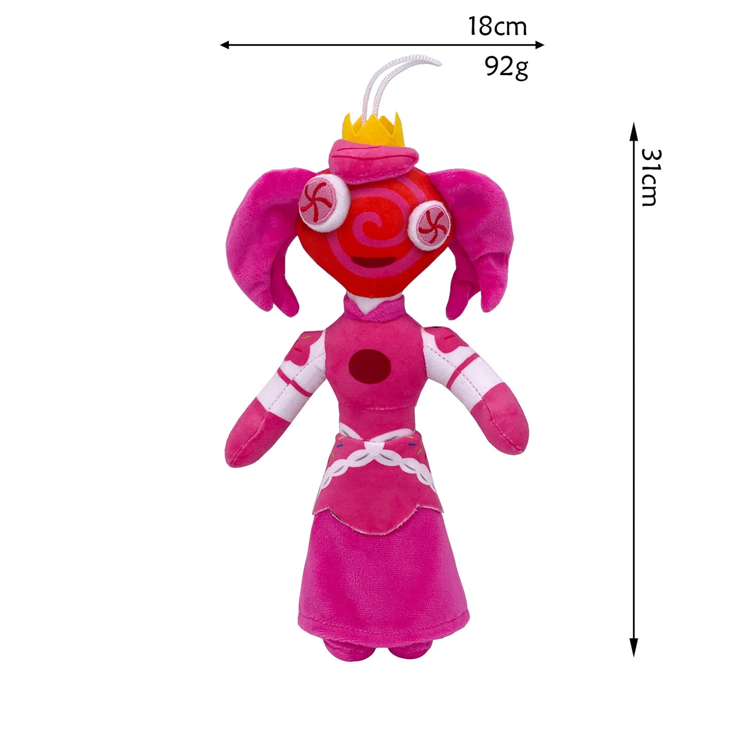 Digital Circus Character Plush Toy – Soft Stuffed Rabbit & Clown Doll pink 8.7"-9.8" (22-25cm)