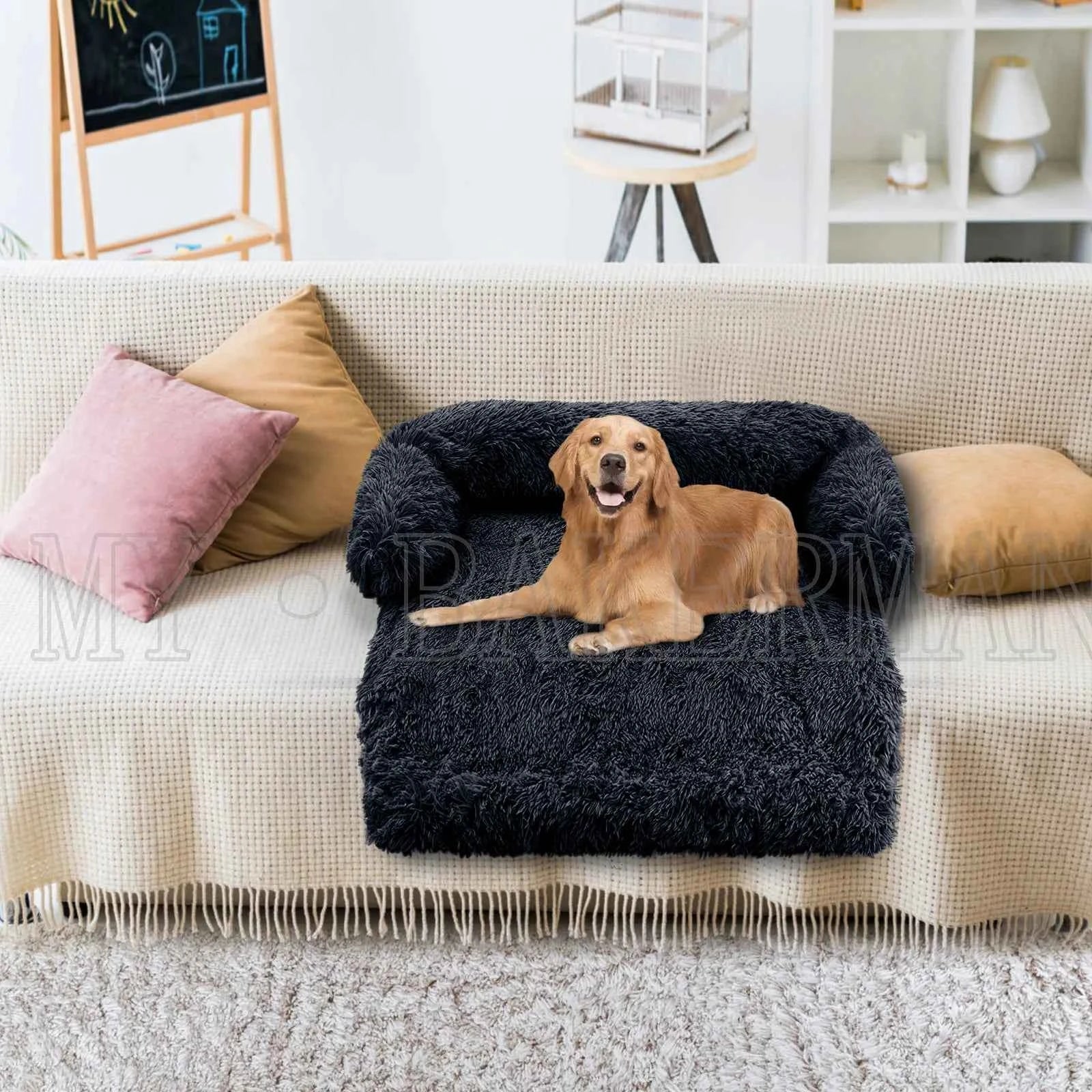 Washable blanket Sofa cover Large dog bed Sofa plush dog pet House sofa cushion plush warm kennel pet cat puppy cushion. Winter