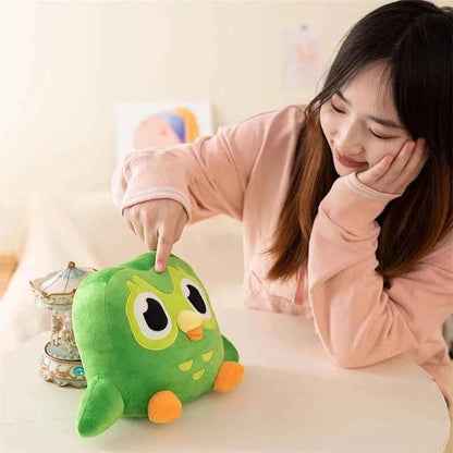 Green Duolingo Owl Plush Toy Duo Plushie Of Duo The Owl Cartoon Anime Owl Doll Soft Stuffed Animal Toy Children Birthday Gift