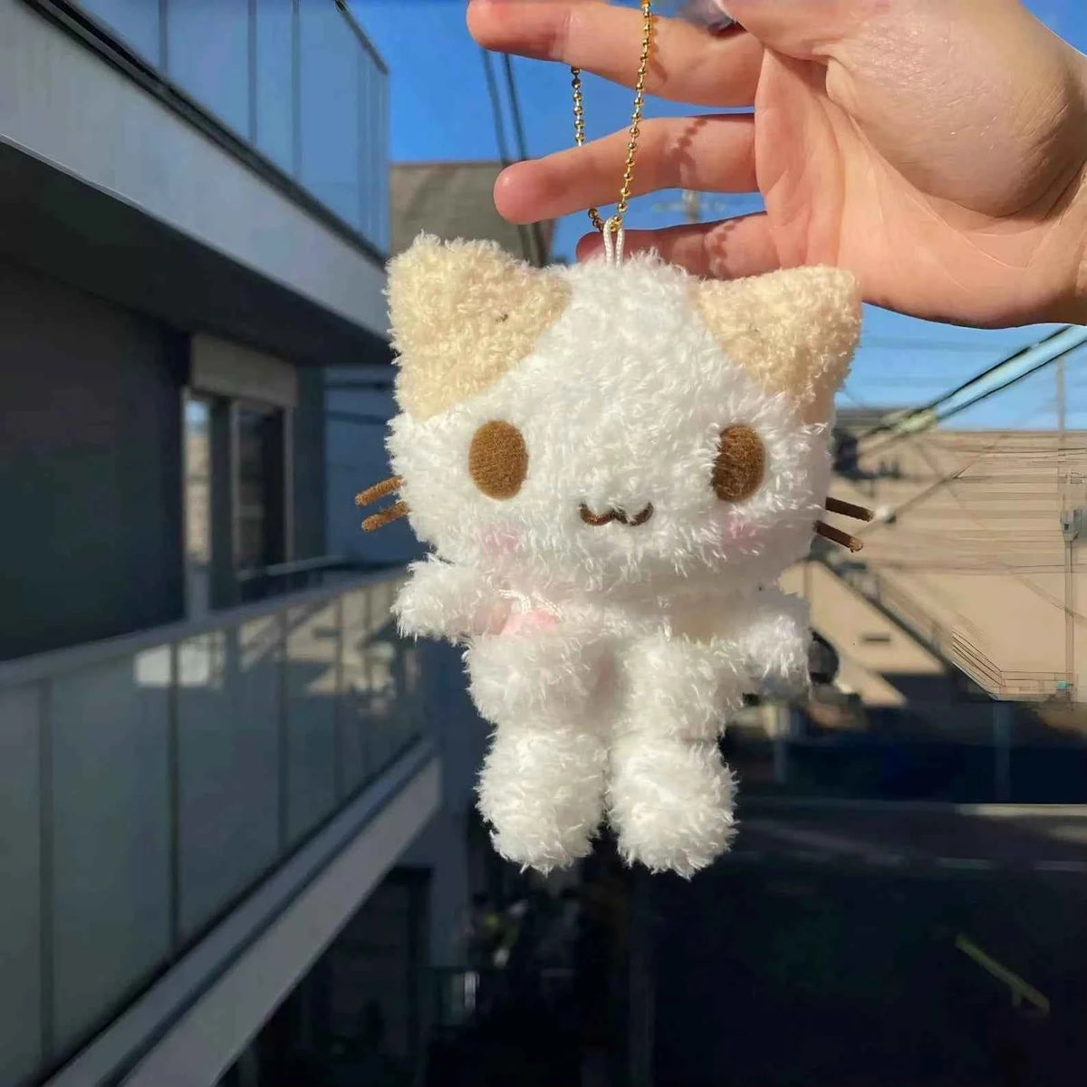 Kawaii Cat & Bunny Plush Keychain Cat