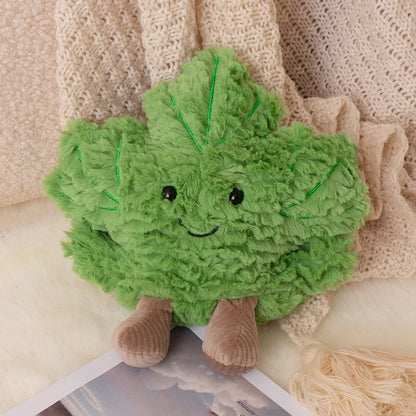 Kawaii Maple Leaf Plush Toy - Soft Stuffed Autumn Leaf Plant Doll and Home Decor Gift in 3 Colors, 22cm Green 22cm (8.7")