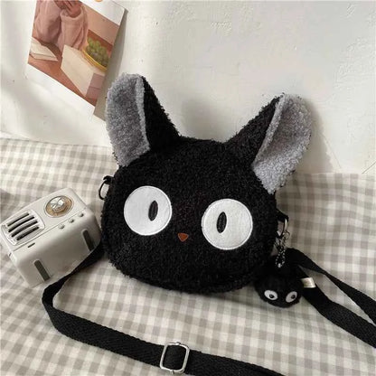 Kawaii Cute Cat Plush Shoulder Bag (6.7 in) - Japanese Cartoon Crossbody Phone Purse