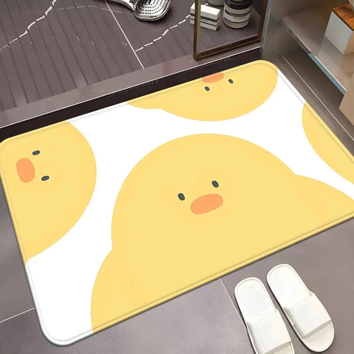 1pc Cute Yellow Duck Face Doormat Non-Slip Absorbent Rug