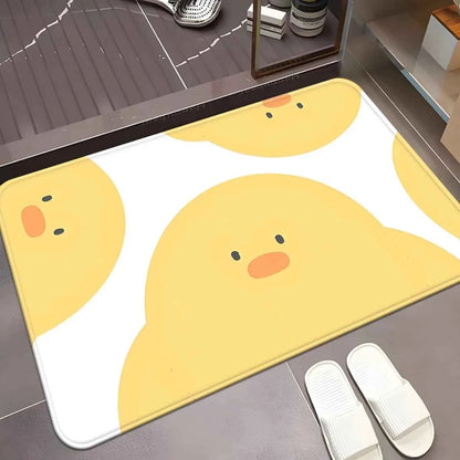 1pc Cute Yellow Duck Face Doormat Non-Slip Absorbent Rug