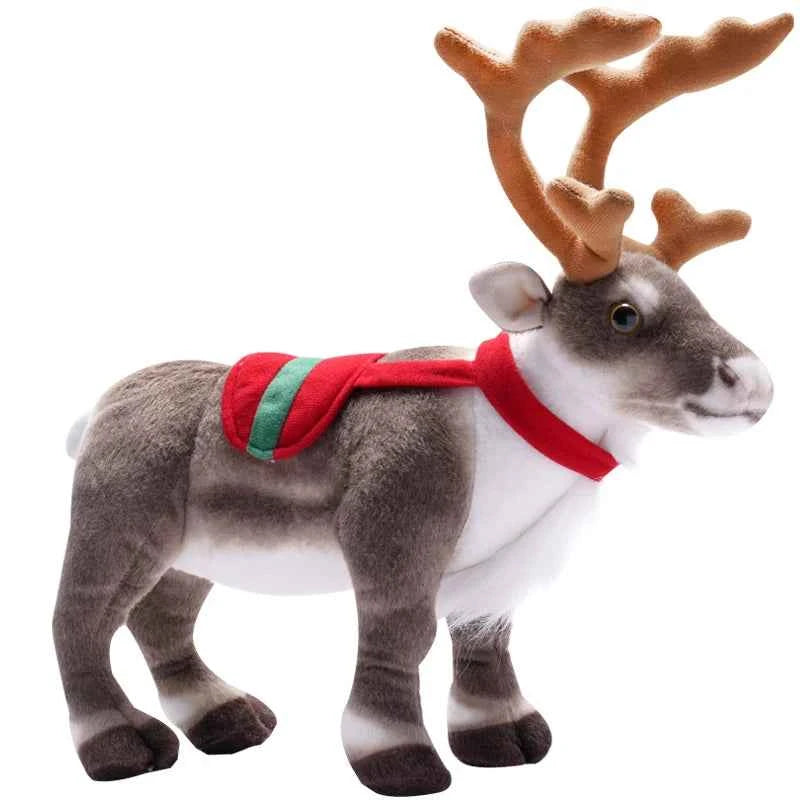 Simulation Christmas Reindeer Plush Toy (13.8/16.5 in) - Soft Elk Xmas Decor Gift