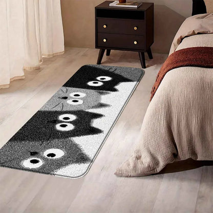 Cartoon Kitten Bath Mat Soft Cosy Noise-Reducing Bathroom