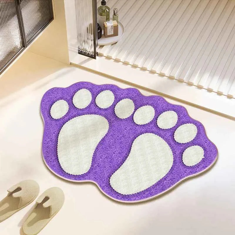 Cute Bear Claw Bathroom Carpet Absorbent Non Slip Foot Mat FLR-7