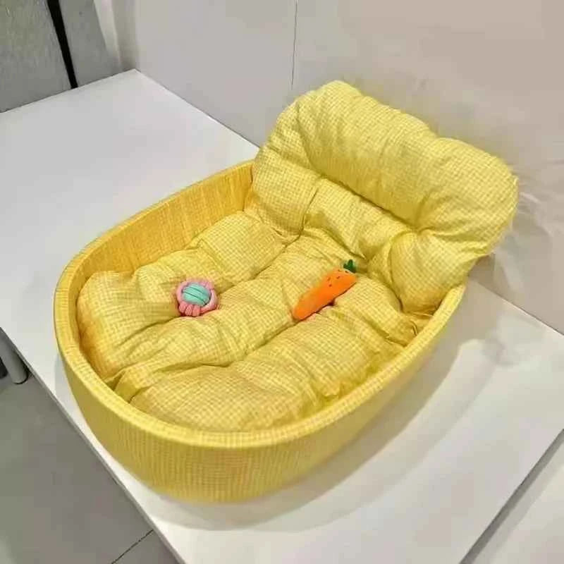 Cat Nest Macaroon Colour Small Dog Kennel Removable Washable Four Seasons Universal Soft Warm Dopamine Cats Nests Pet Products