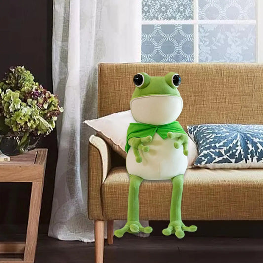 Cute Frog Plush Toy – Hooded Frog Stuffed Animal Pillow 23.6" (60cm)