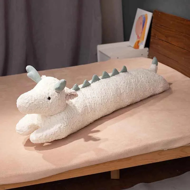 Kawaii Long Gaint Curly Animal Bunny Plush Pillow Doll Bear White dragon
