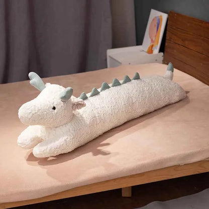 Kawaii Long Gaint Curly Animal Bunny Plush Pillow Doll Bear White dragon