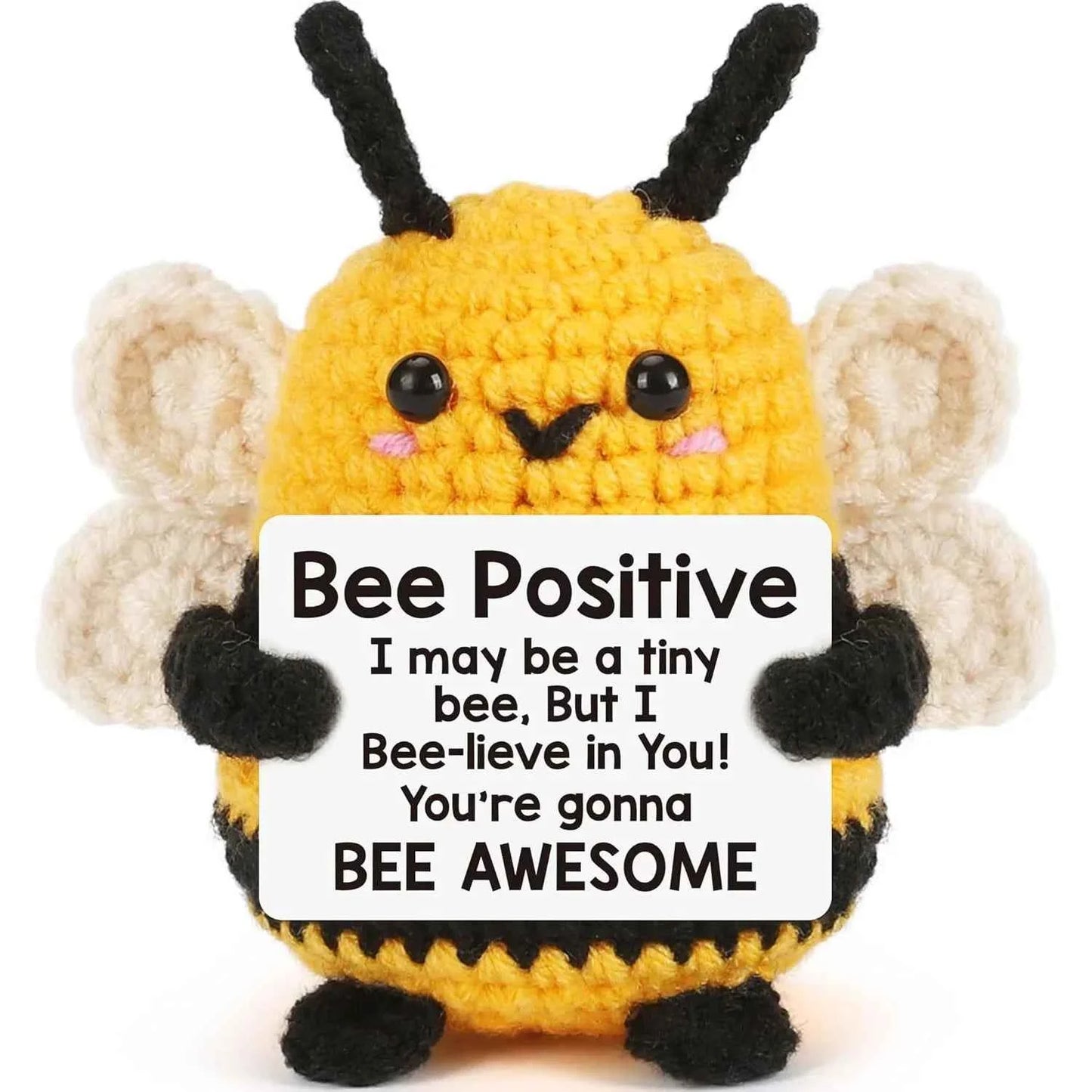 Funny Crochet Emotional Support Coffee Doll Card Desktop Bee