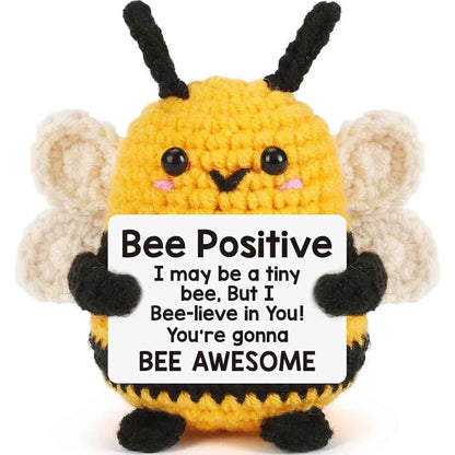 Funny Crochet Emotional Support Coffee Doll Card Desktop Bee