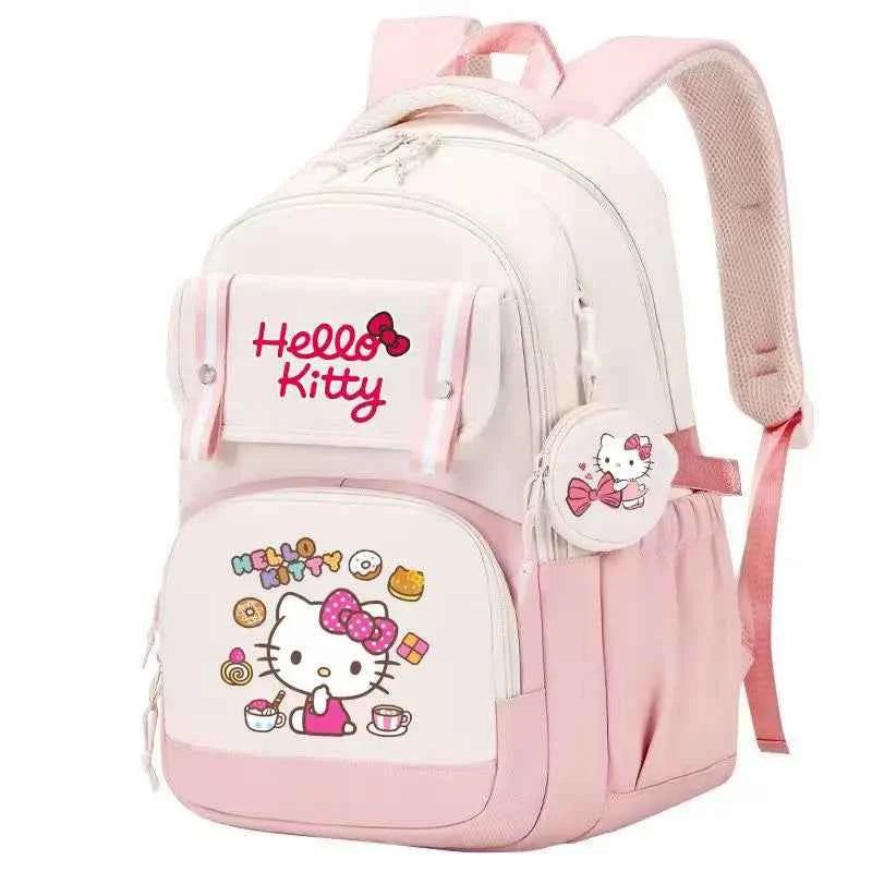 Hello Kitty Large Capacity Backpack Cartoon Daypack Travel Commute Knapsack School bag for Kids Girls Mochila With Coin Purse