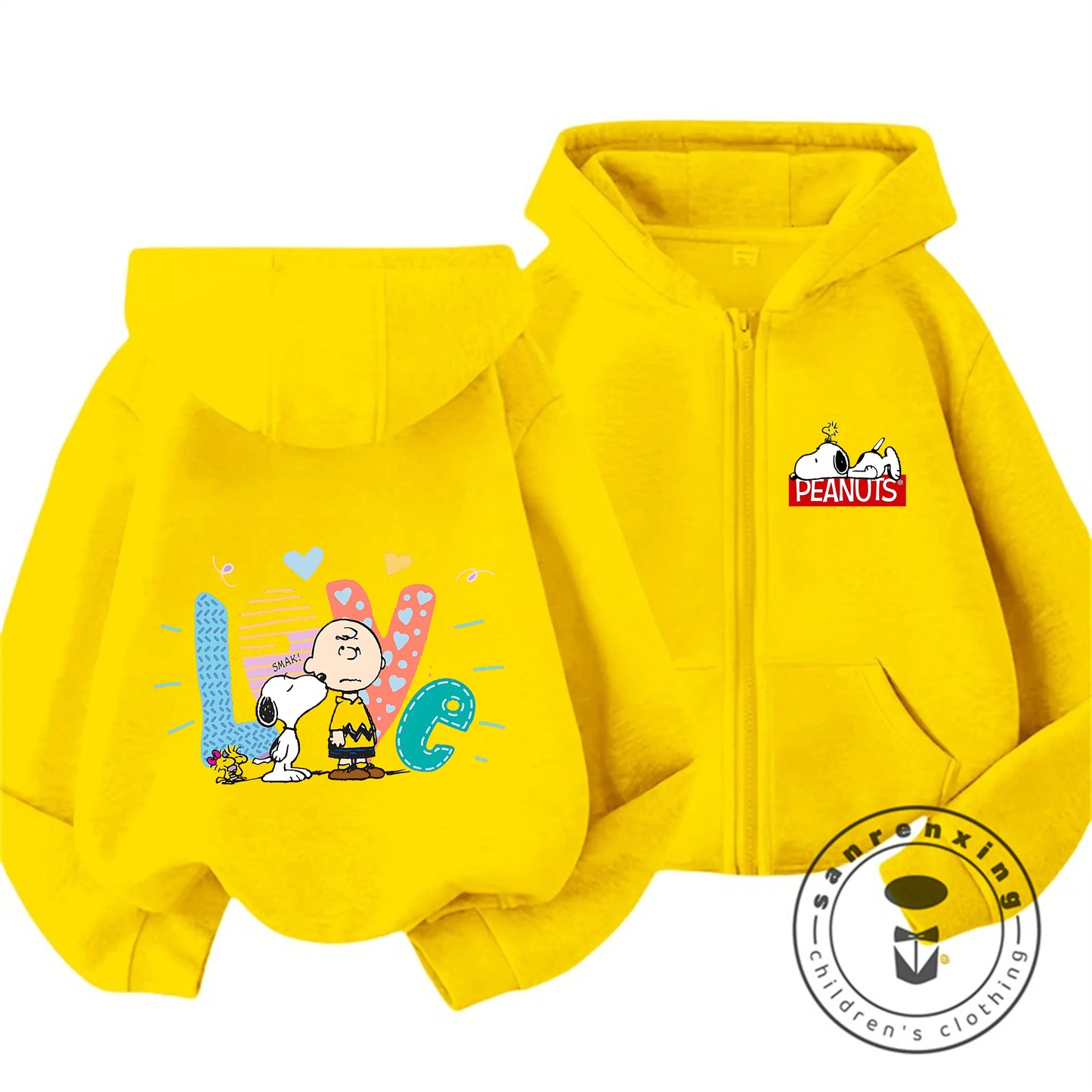Snoopy Kids Zip-Up Hoodie – Cute Cartoon Winter Sweatshirt 12