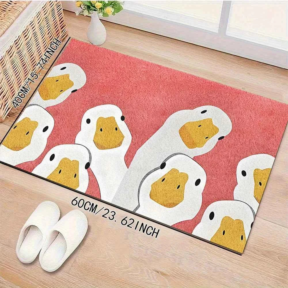 Cartoon Duck Print Outdoor Floor Mat Soft Machine Washable FLR-1