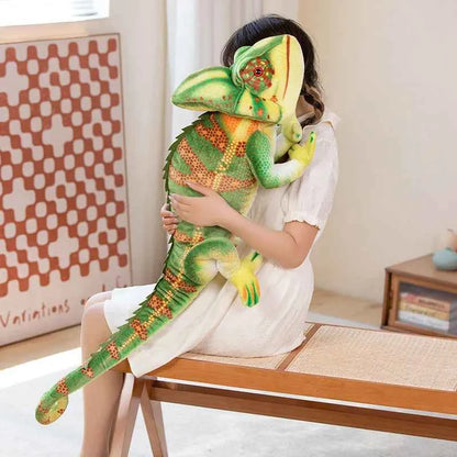 Giant Realistic Chameleon Plush Toy – Long Stuffed Animal Pillow