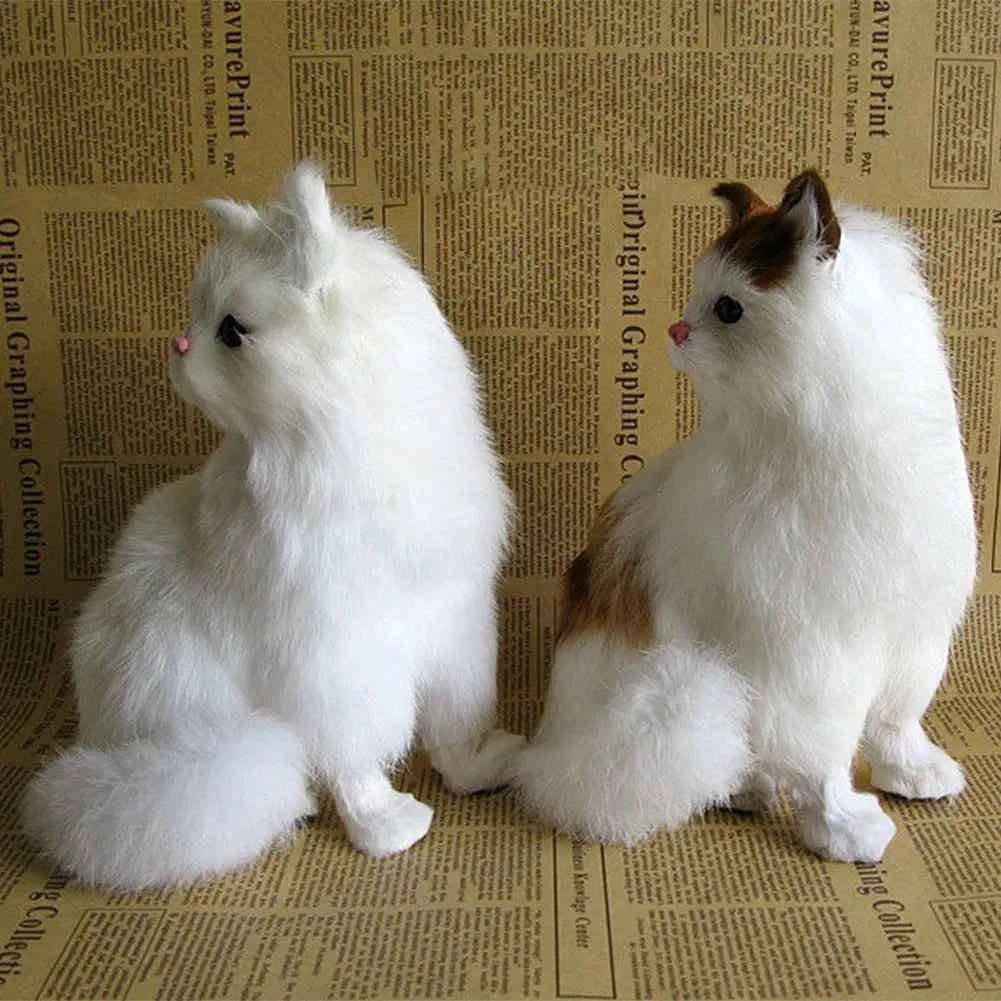 Simulation Sleeping Cat Ornament – Realistic Faux Fur Cat Decoration