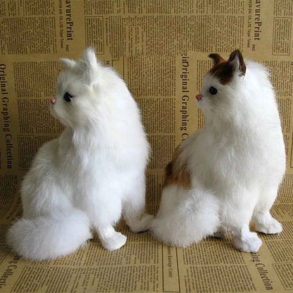 Simulation Sleeping Cat Ornament – Realistic Faux Fur Cat Decoration
