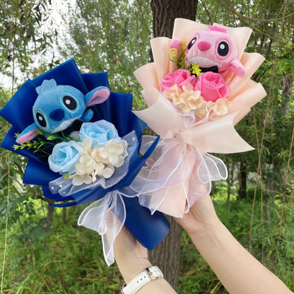 Super Soft Anime Stitch Plush Bouquet (11.0-13.8 in) - Stuffed Doll Gift