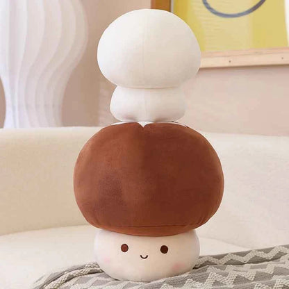 Kawaii Mushroom Plush Pillow – Cute Stuffed Plant Cushion