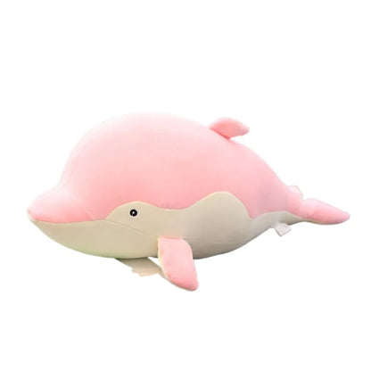 Kawaii Dolphin Plush Doll - Soft Stuffed Ocean Friend Cuddle Toy and Gift, 2 Colors and 3 Sizes