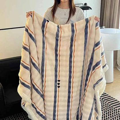 Imitation rabbit fur blanket double-sided thickened four-season blanket, super soft, lightweight and breathable living room