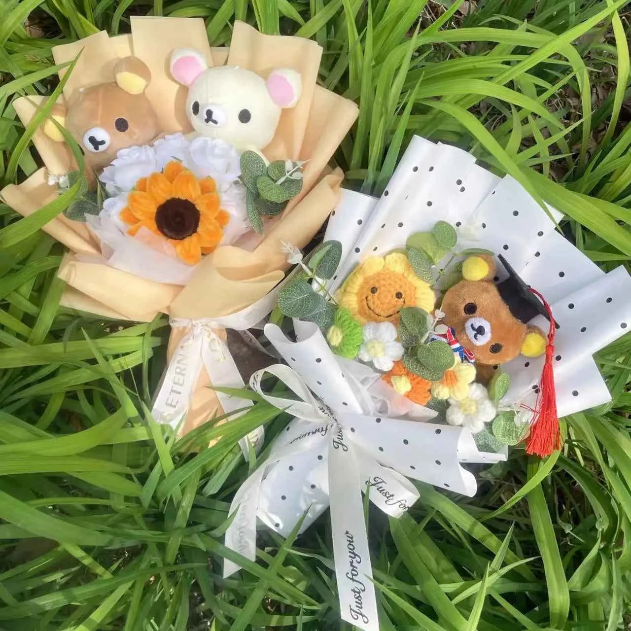 New Anime Rilakkuma Plush Doll Bouquet (12.6-13.8 in) - Stuffed Animals Gift