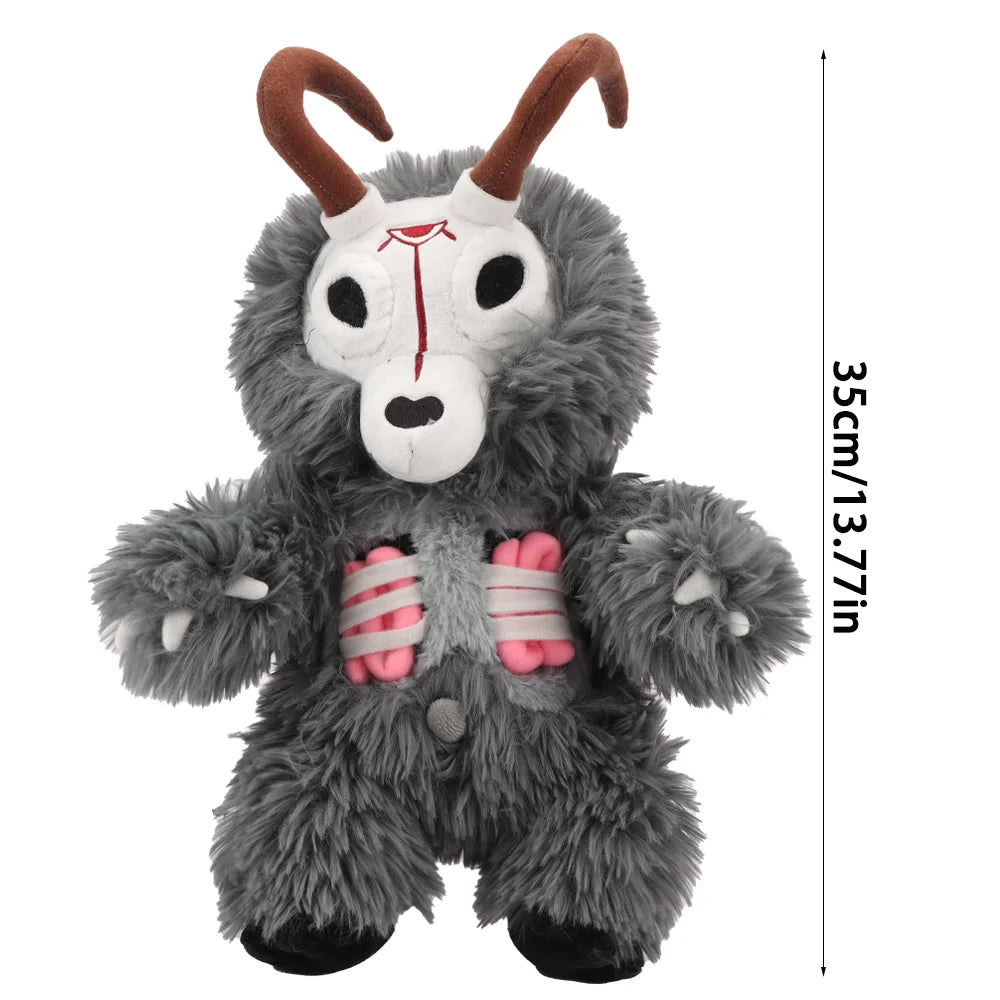 Wendigo Deer Plush Toy – Gothic Forest Creature Plush Gray 13.8" (35cm)