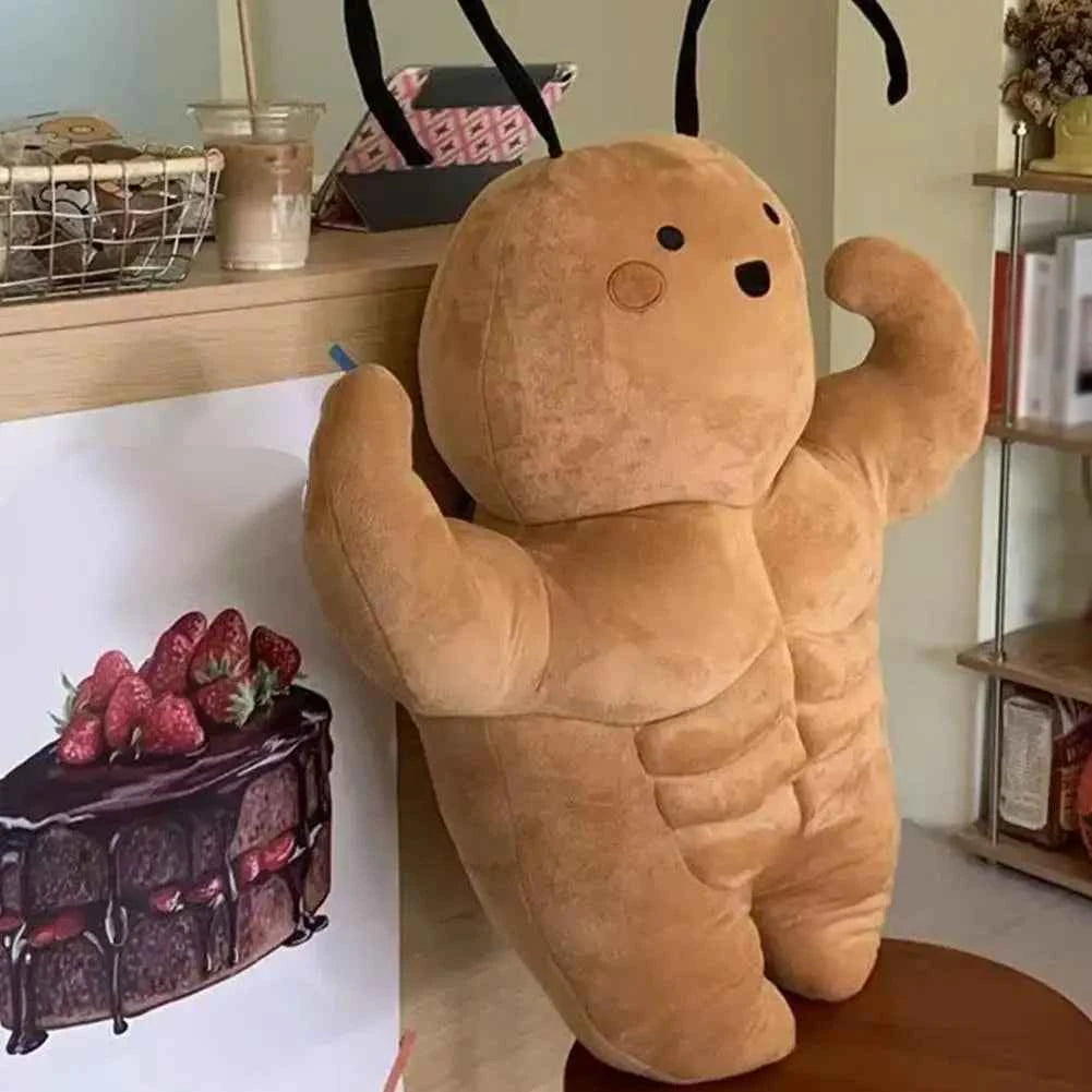 Funny Muscle Cockroach Plush Toy – Huggable Buff Roach Plush Doll