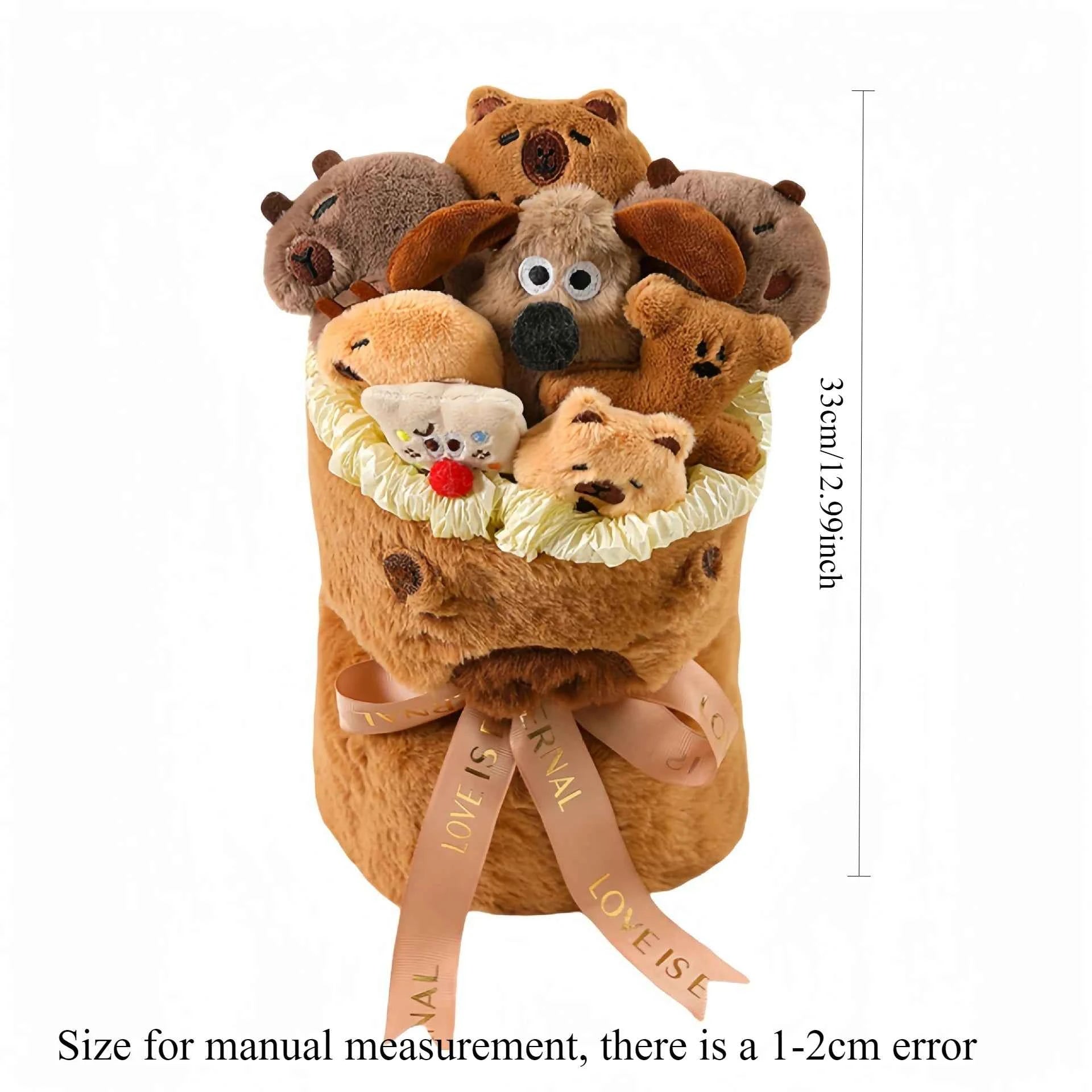 Cute Capybara Plush Bouquet - Stuffed Toy Bucket Hug Romantic Surprise Gift
