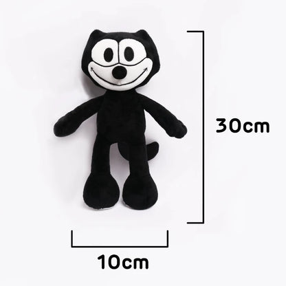 Kawaii Retro Black Cat Plush Toy – Soft Cartoon Cat Sofa Cushion & Office Pillow Doll (30 & 45cm)