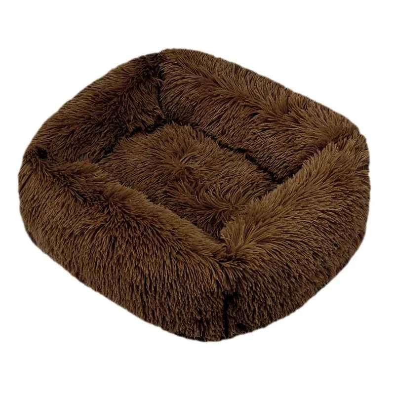 Rectangle Plush Dog Bed Winter Warm Mat Small Medium Big Coffee