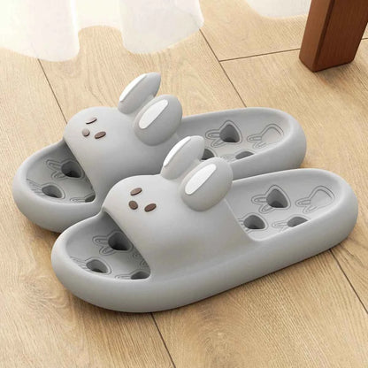 House Slipper Women Rabbit Cute Cloud Sandals Summer Flip Gray