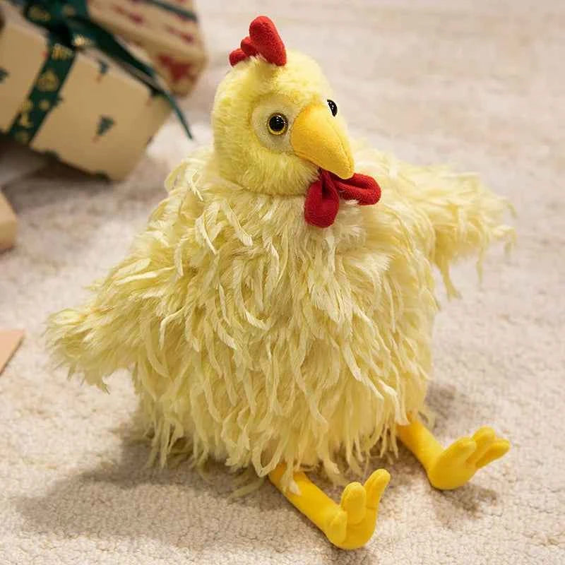 Fluffy Chicken Plush Toys Cute Farmyard Animal White Wet chick yellow 30cm (11.8")