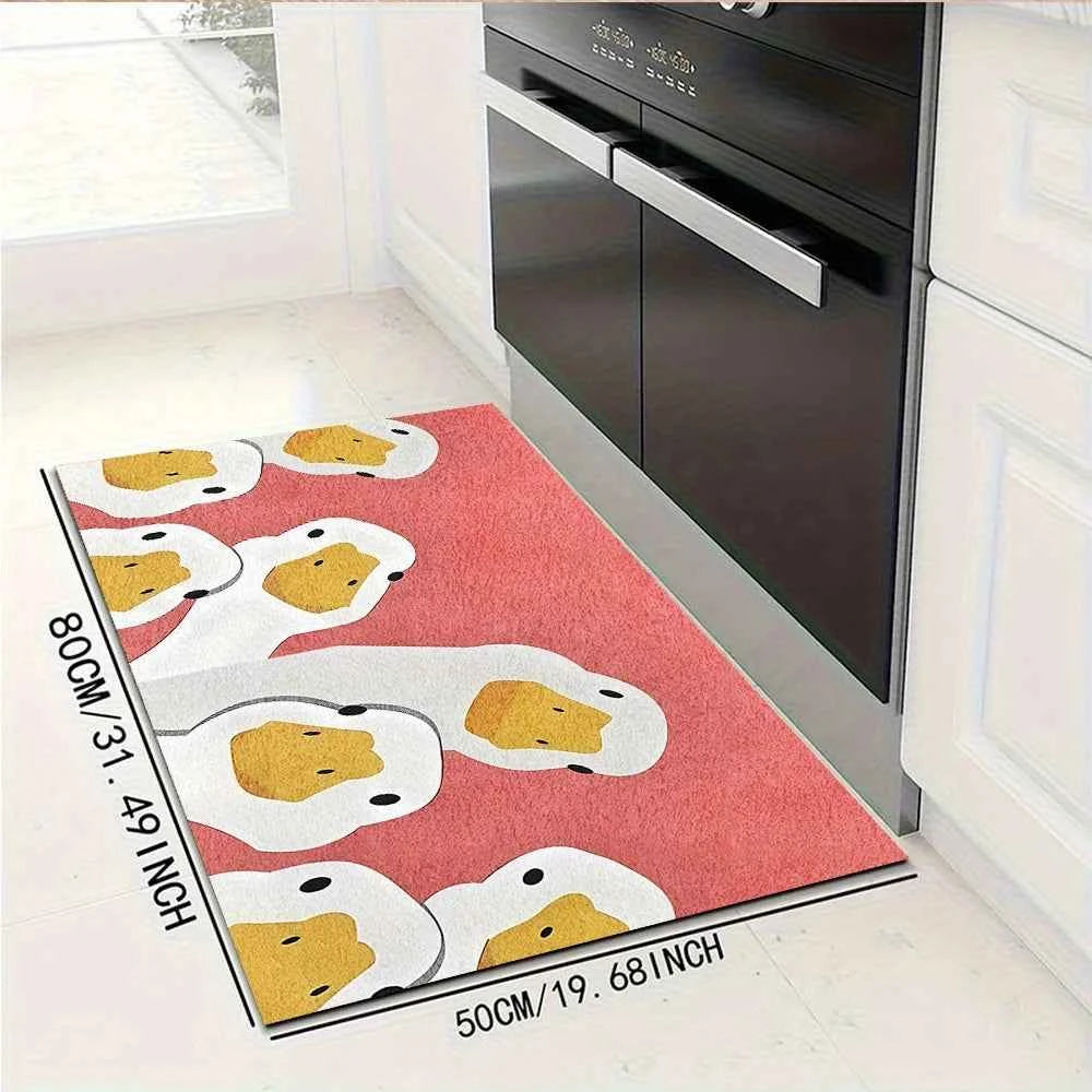 Cartoon Duck Print Outdoor Floor Mat Soft Machine Washable