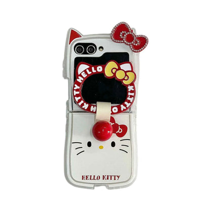 Sanrio Hello Kitty Diamond Studded Z Flip Case - Bow Design with Lanyard (Z Flip3 to Z Flip7)
