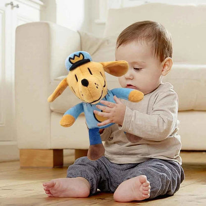 Dog Man Detective Dog Plush Toy - Fluffy PP Cotton Cartoon Baby Toy (8-10 Inches)