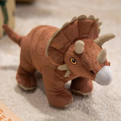 Cute Dinosaur Plush Toy - Soft Stuffed Dino Collectible Gift for Kids and Collectors, 5 Characters Triceratops 34cm