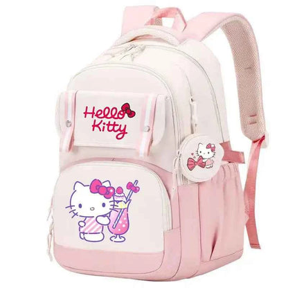 Hello Kitty Large Capacity Backpack Cartoon Daypack Travel Commute Knapsack School bag for Kids Girls Mochila With Coin Purse