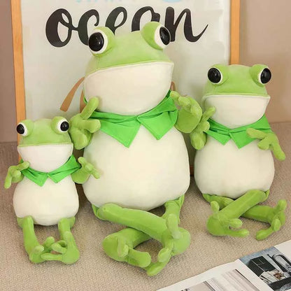 Kawaii Cloak Frog Plush Toy – Cute Big Eyes Stuffed Frog Pillow