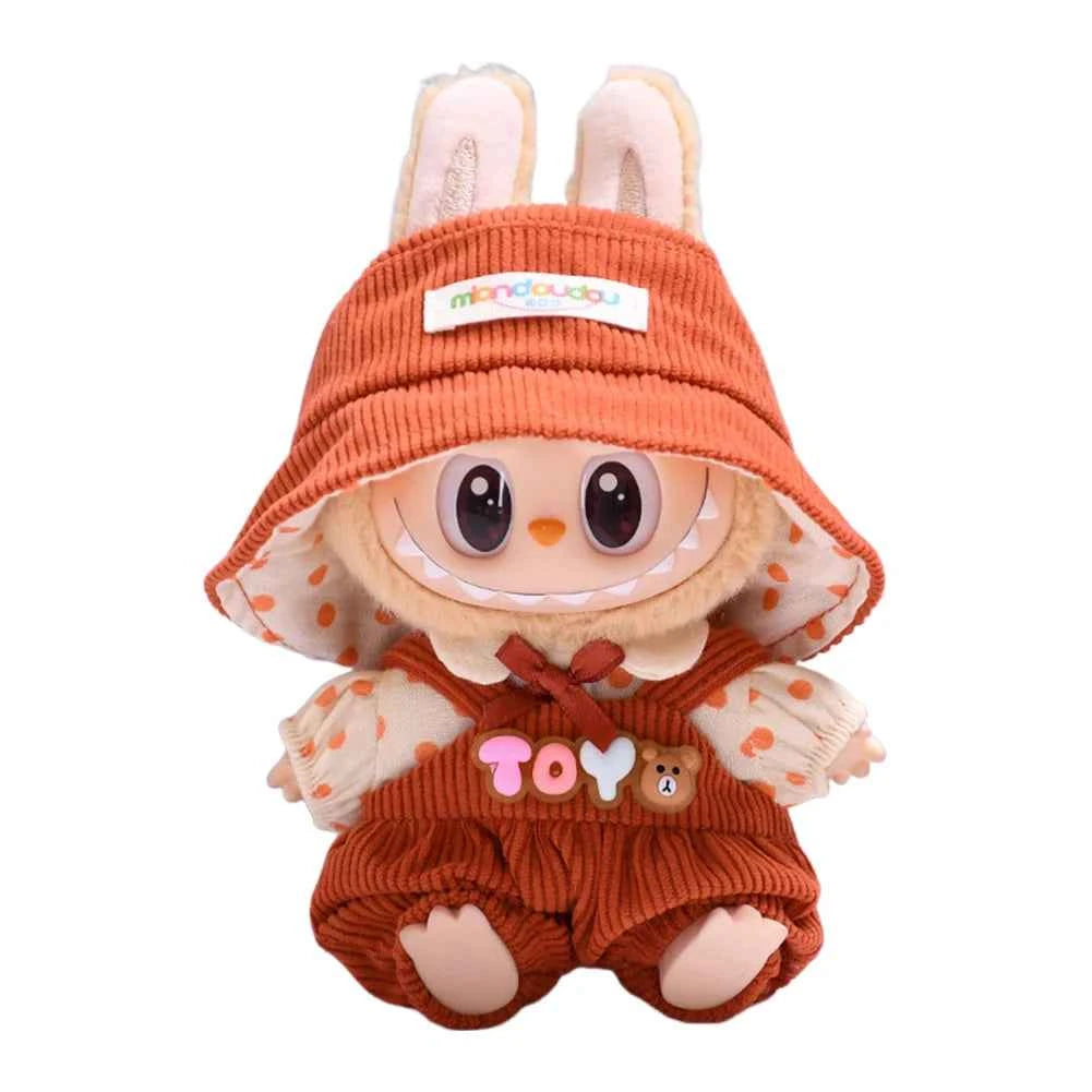For Labubu 15-17cm V1 v2 Clothes Outfit Sitting Clothes Cute Sweater Hat Outfit Accessories Fashion Dolls Accessories No Dolls