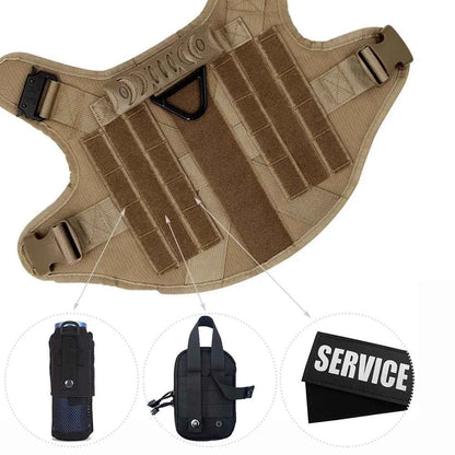 Heavy-Duty No-Pull Dog Harness and Leash Set - Tactical Training Vest for Medium & Large Dogs (German Shepherd, Malinois)
