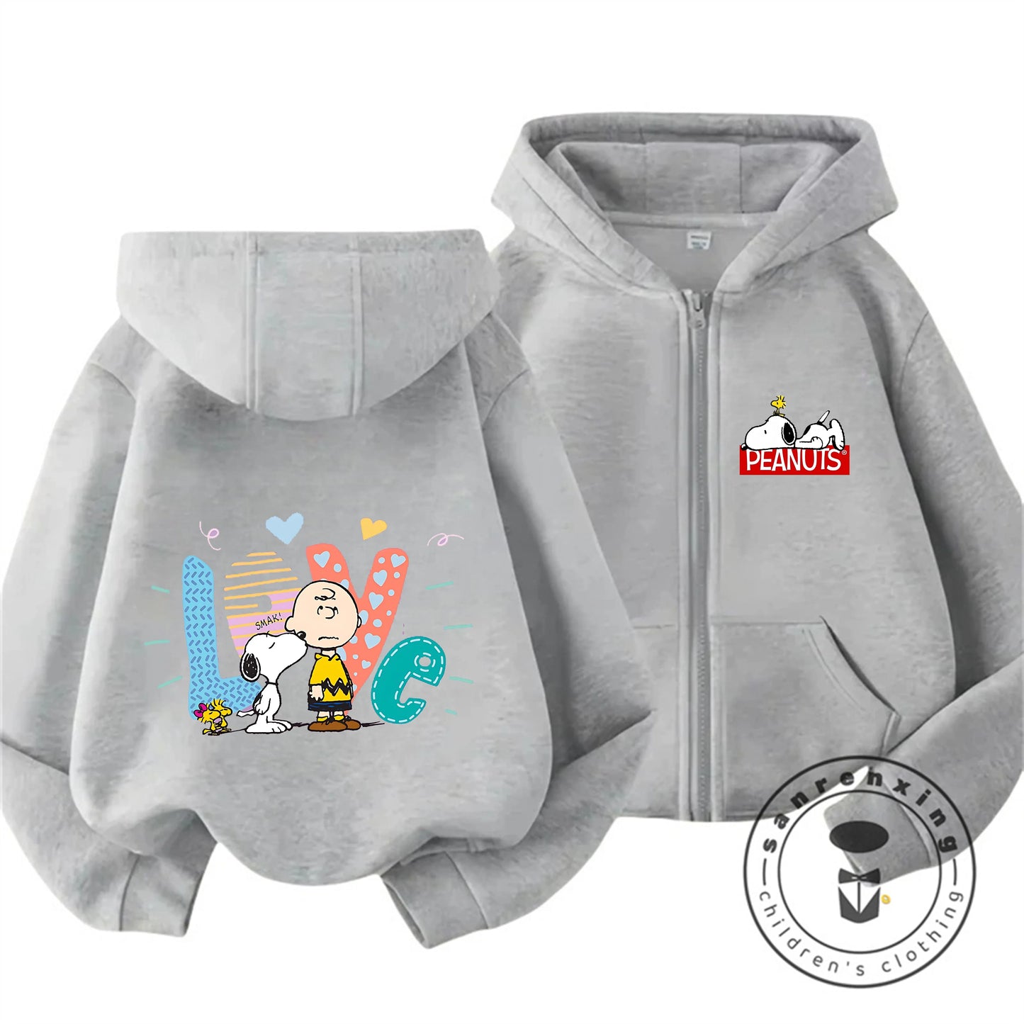 Snoopy Kids Zip-Up Hoodie – Cute Cartoon Winter Sweatshirt 11