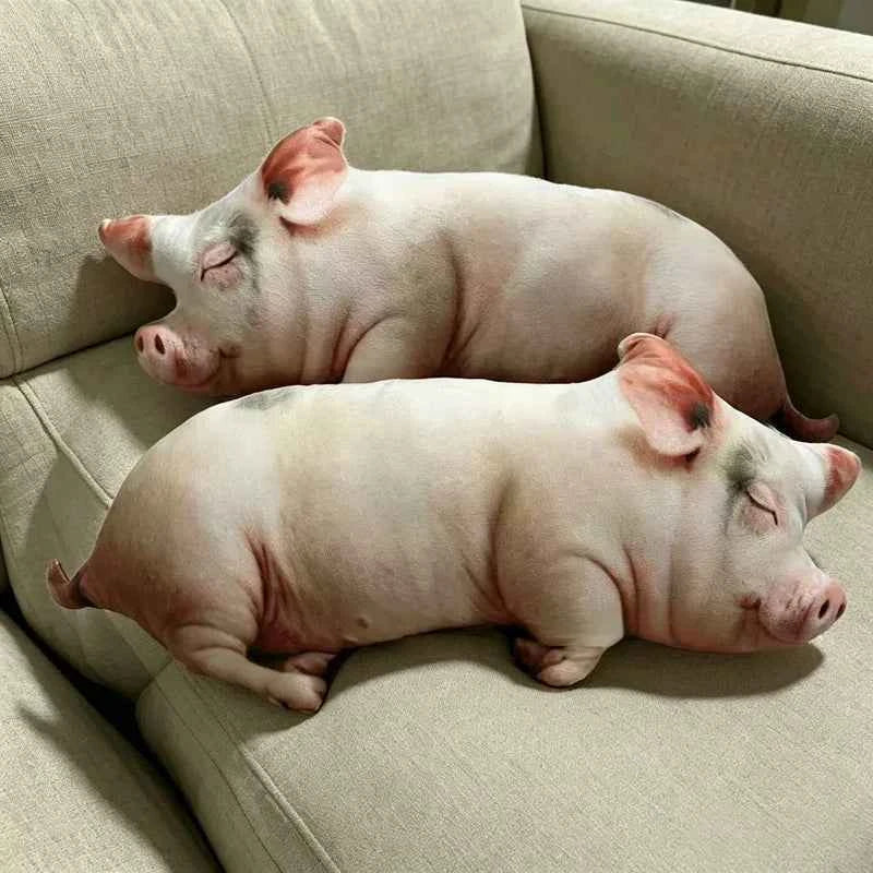 Kawaii Realistic 3D Printed Pig Plush Toy – Funny Soft Stuffed Piggy Doll Birthday Gift (40–80cm)