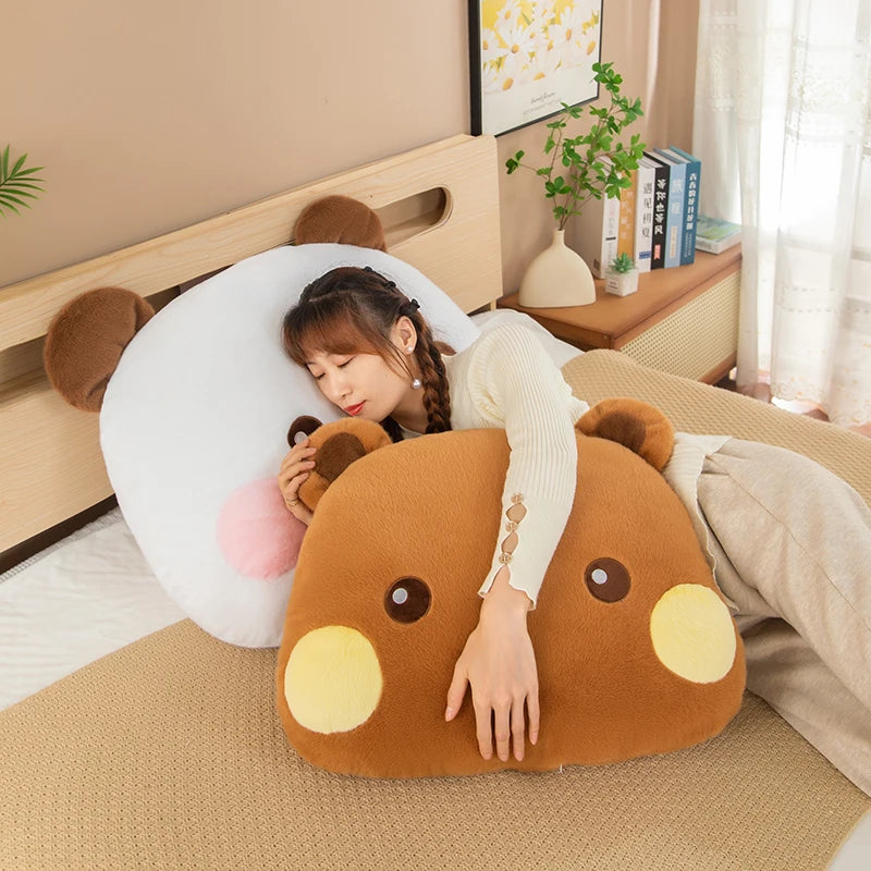 Cute Panda Cat Plush Pillow – Soft Kawaii Stuffed Cushion