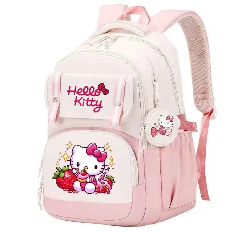Hello Kitty Large Capacity Backpack Cartoon Daypack Travel Commute Knapsack School bag for Kids Girls Mochila With Coin Purse