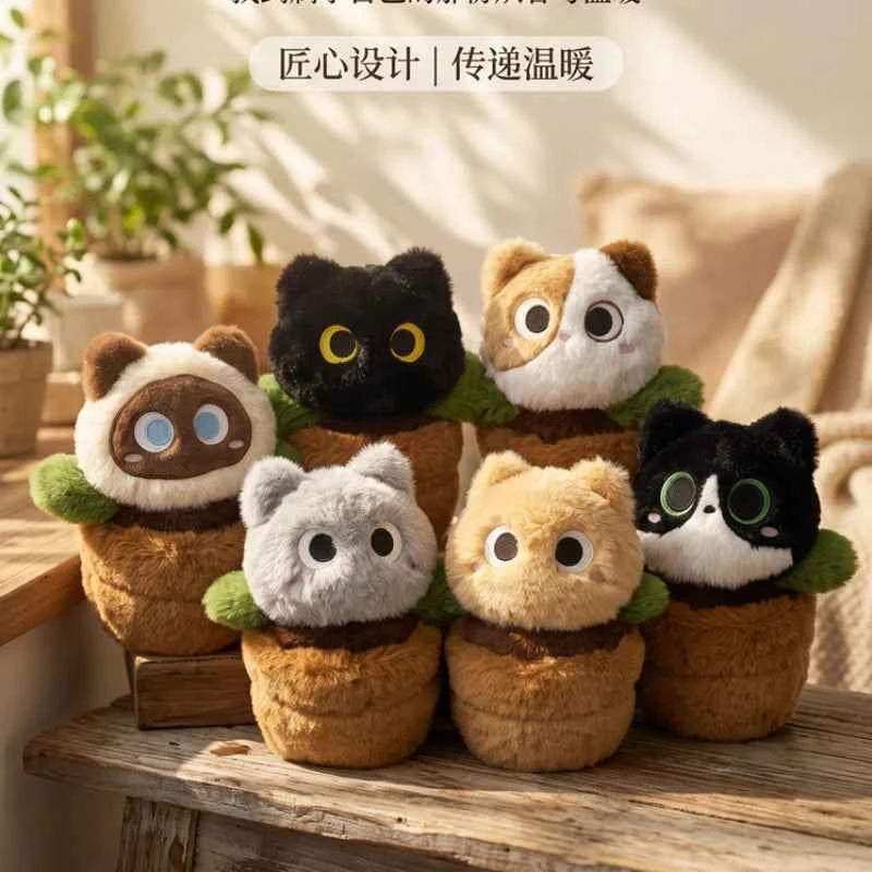 Kawaii Flower Pot Cat Plush – 25 cm